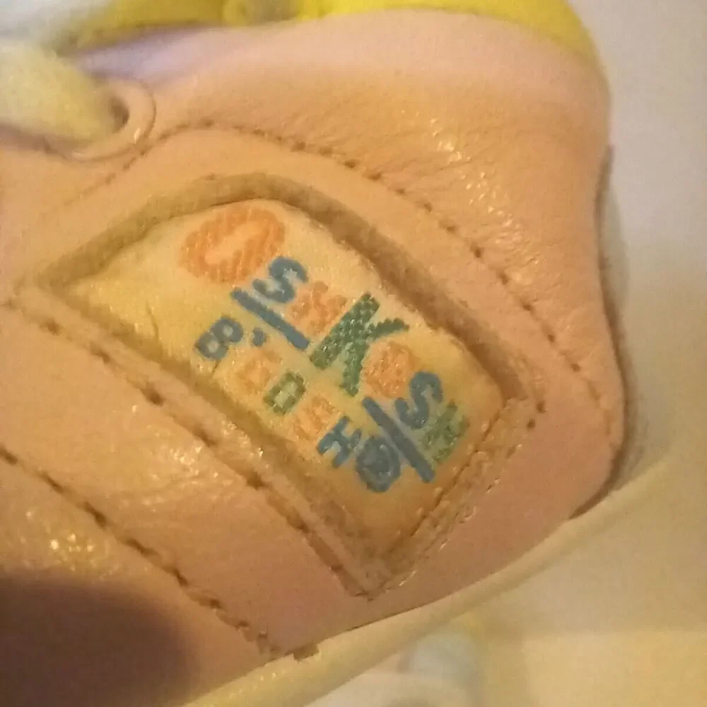 Vintage OshKosh B'Gosh Leather Crib Shoes/Sneakers-Size 2-Pink-Blue-Lace Up